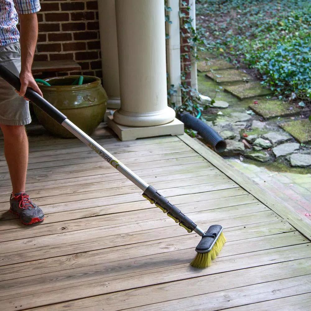 DocaPole Medium Bristle Deck Brush with 6-24 ft. Telescopic Extension Pole