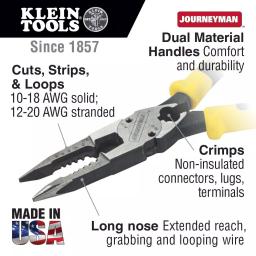 Klein Tools 8-3/8 in. All-Purpose Long Nose Pliers with Crimper and Wire Stripper thumbnail 2