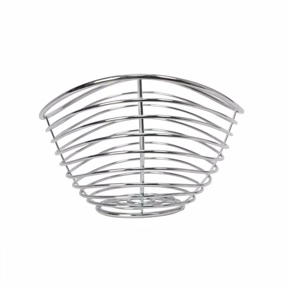 Spectrum Opus Chrome Steel Fruit Bowl - Decorative Countertop Produce & Bread Basket