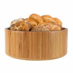 Classic Cuisine 10.25 in. Round Bamboo Salad Bowl Set with Two Utensils thumbnail 6