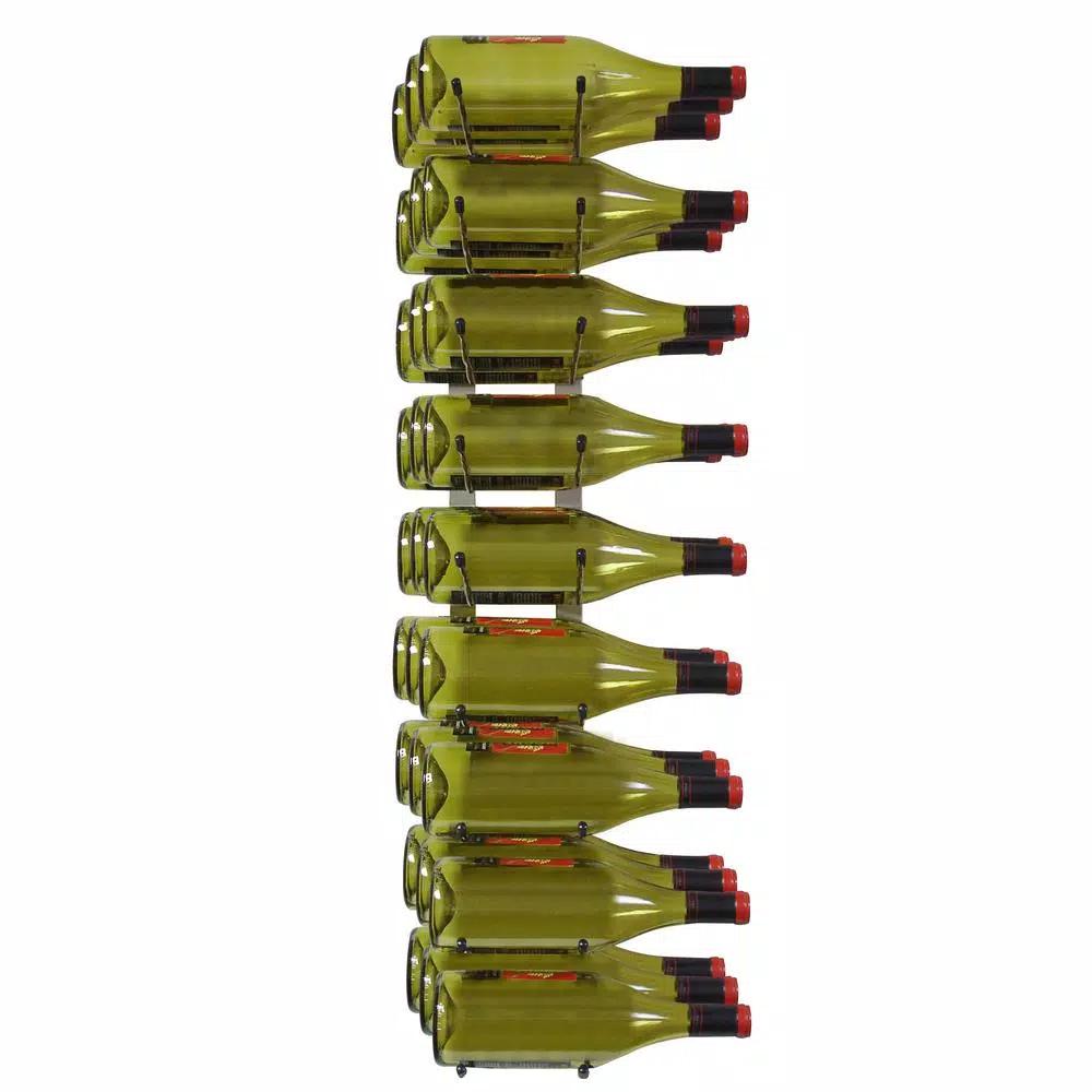 Epicureanist 27-Bottle Metal Wall-Mounted Wine Rack - Nickel Finish