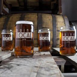Cathy's Concepts Drink Local 16 oz. Craft Beer Can Glasses - Set of 4 Hand-Blown Glassware thumbnail 4