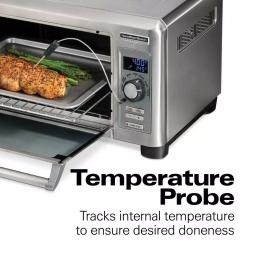 Hamilton Beach Professional 1500W Digital Toaster Oven with Temperature Probe, 6-Slice, Stainless Steel thumbnail 6