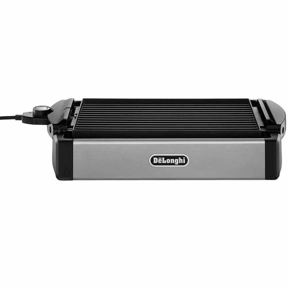 DeLonghi BGR50 2-in-1 Reversible Indoor Countertop Grill and Griddle, 140 sq. in., Stainless Steel