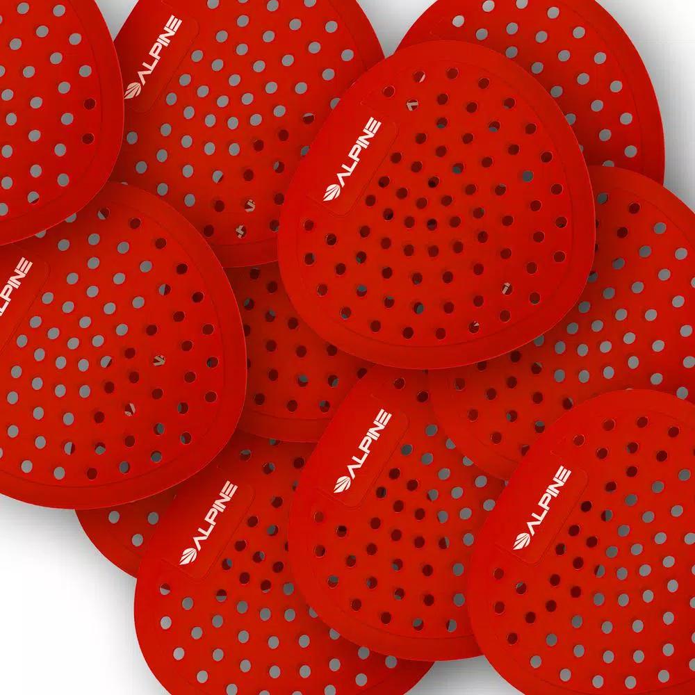 Alpine Industries Cherry Flat Anti-Splash Urinal Screen, 10-Pack