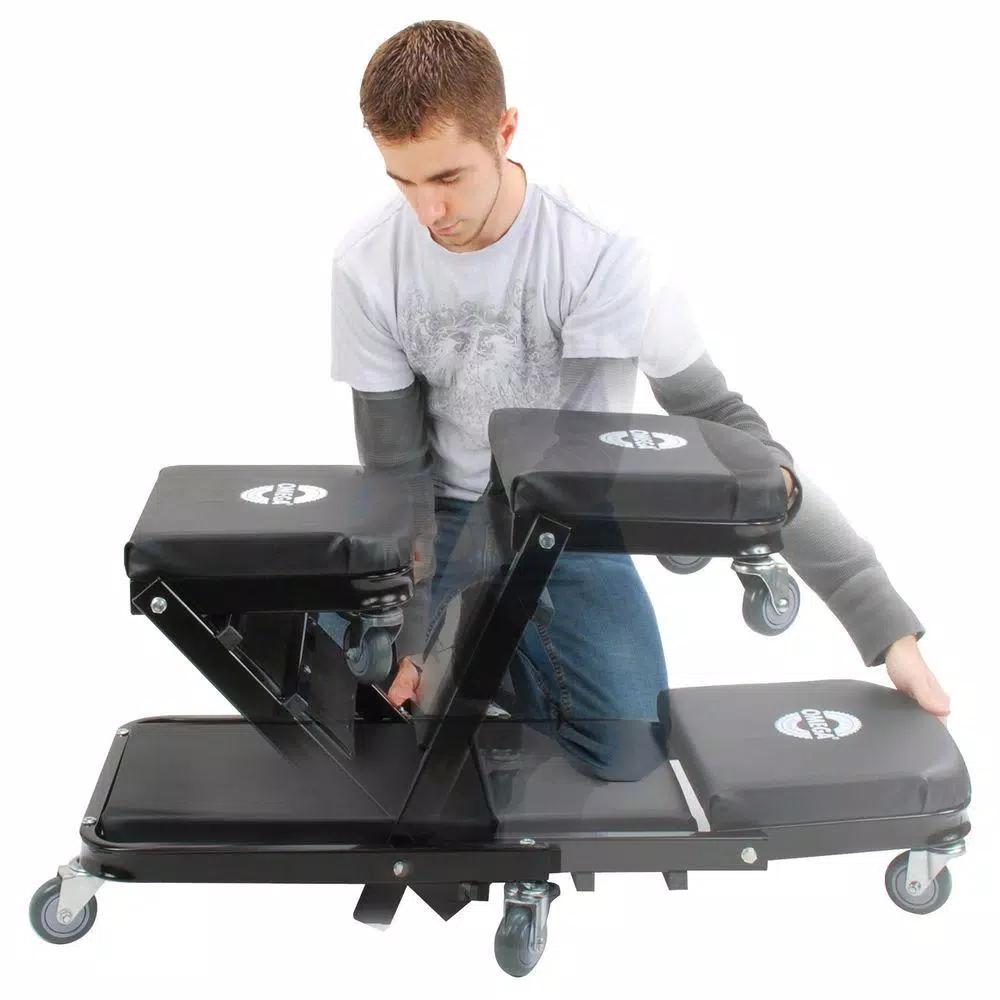 Omega 91000 2-in-1 Foldable Mechanic Creeper and Seat, 450 lb. Capacity