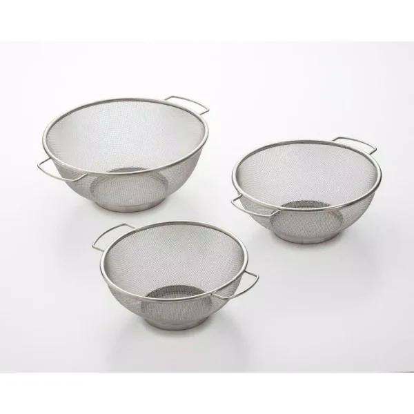 ExcelSteel Stainless Steel Fine Mesh Colander Set with Resting Base (Set of 3)