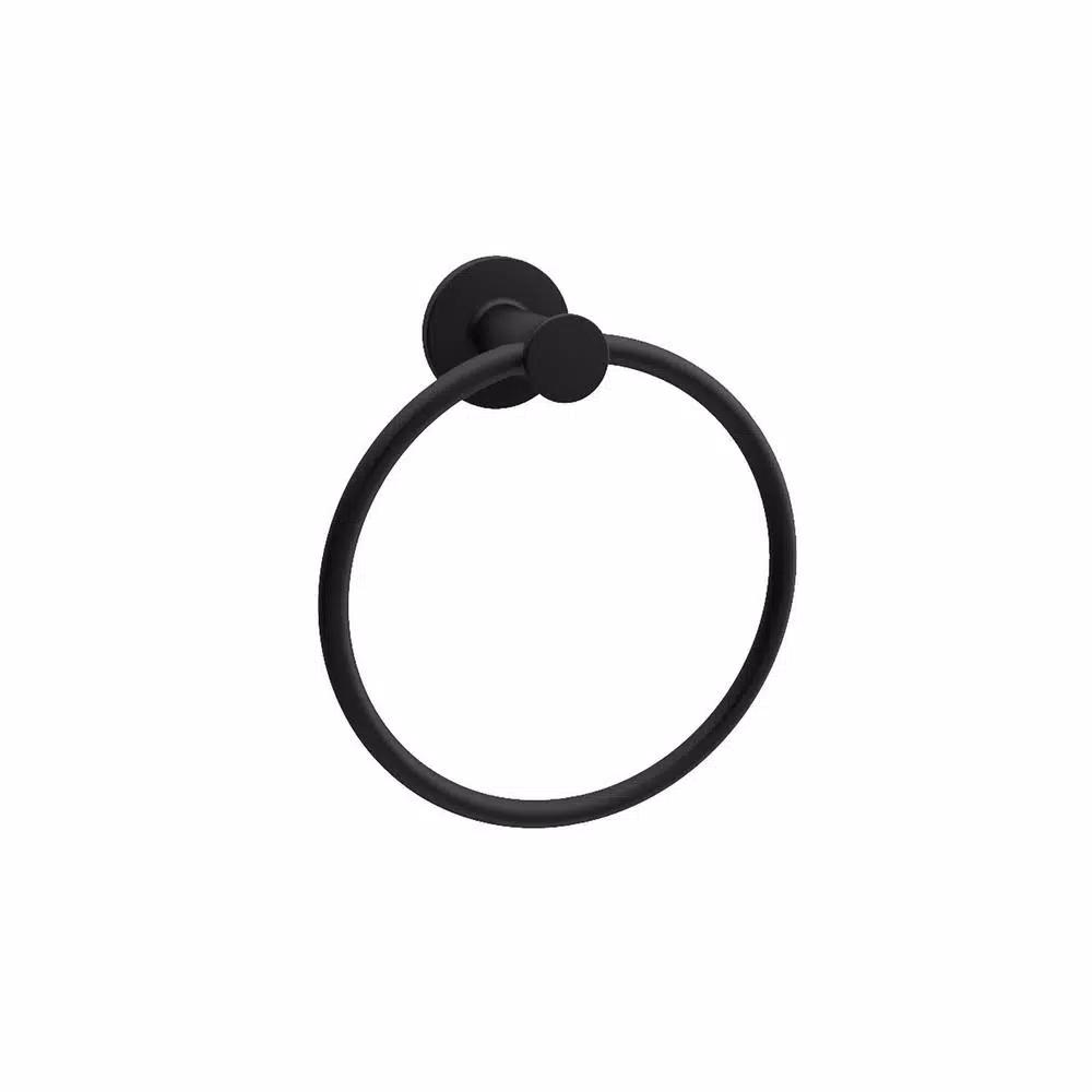 Glacier Bay Lucien Matte Black Towel Ring