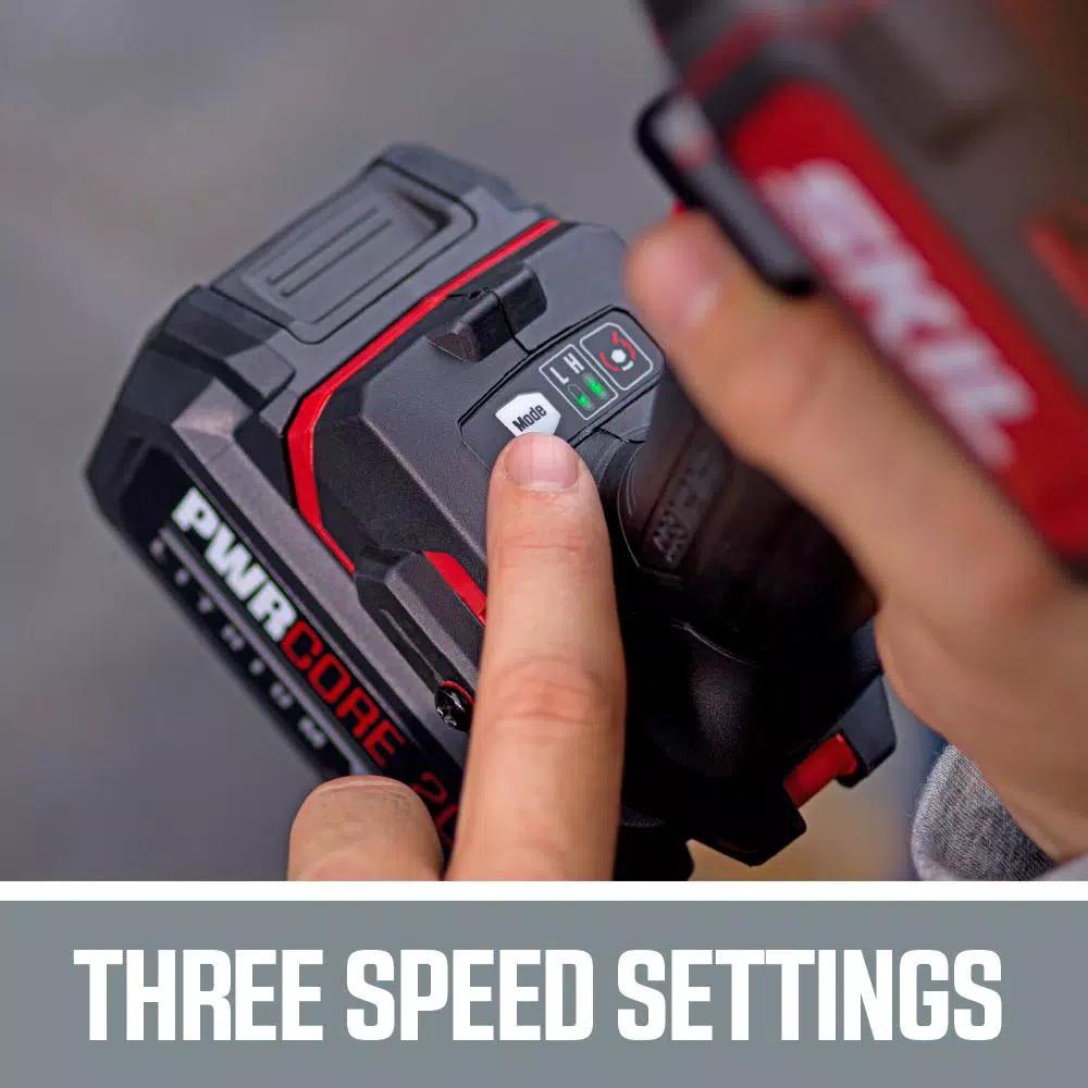 Skil PWRCore 20V Brushless 1/2 in. Cordless Impact Wrench Kit with 5.0 Ah Battery and PWRJump Charger