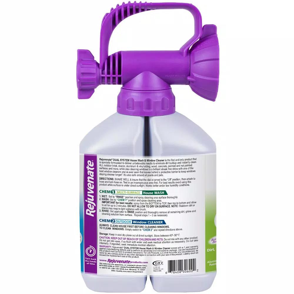 Rejuvenates Outdoor Multi-Surface House Wash and Window Cleaner, 64 oz. Dual System