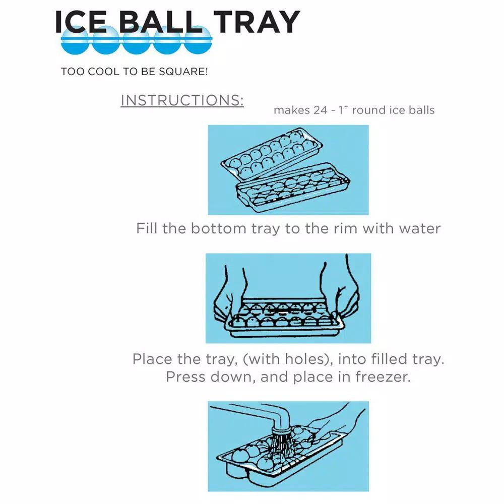 Hutzler 1 in. Natural Ice Ball Mold Ice Tray (3-Pack) - 72 Ice Spheres Total
