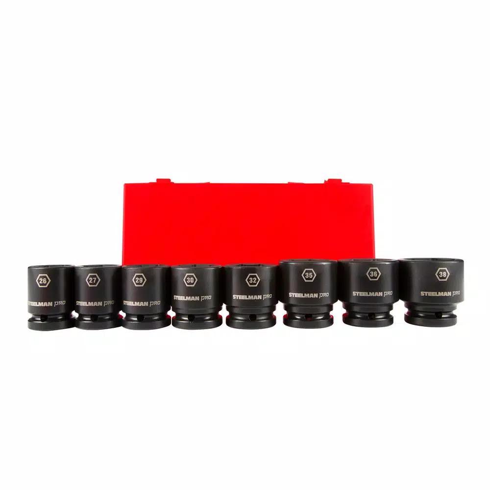 Steelman PRO 79273 3/4 in. Drive 6-Point Metric Impact Socket Set, 8-Piece