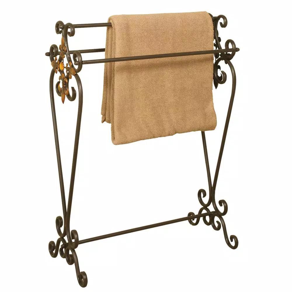 Unbranded Oil-Rubbed Bronze Scroll Metal Quilt Rack Stand