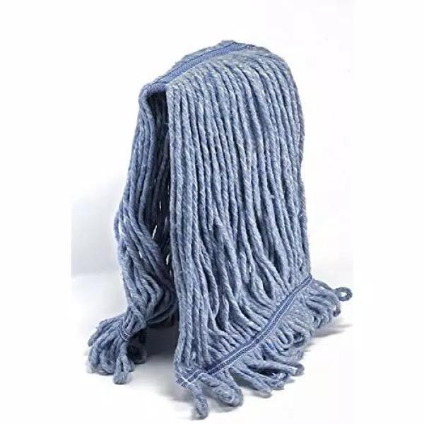 Kleen Handler Heavy Duty Commercial String Mop Refill, Blue Cotton Looped End, 3-Pack