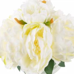 Pure Garden 8 in. Cream Rose Artificial Floral Arrangement in Glass Vase thumbnail 3
