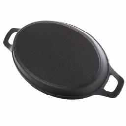 General Store Addlestone 10.5 in. Oval Cast Iron Server with Burned Furwood Base thumbnail 2