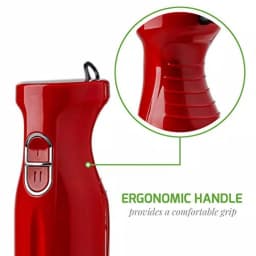Ovente HS565 300W Immersion Blender Set with Chopper, Whisk, and 24 oz. Beaker - Red thumbnail 4