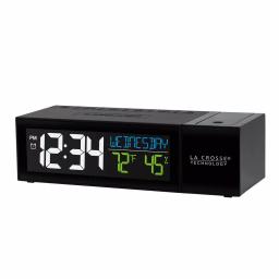 La Crosse Technology Pop-Up Projection Alarm Clock with USB Charging Port, Temperature and Humidity Display, Black thumbnail 3