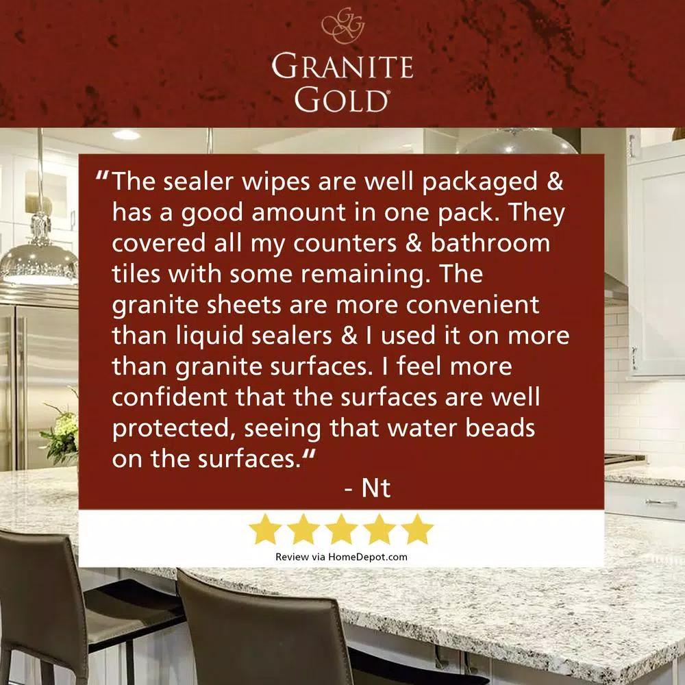 Granite Gold Sealer Wipes for Natural Stone Surfaces