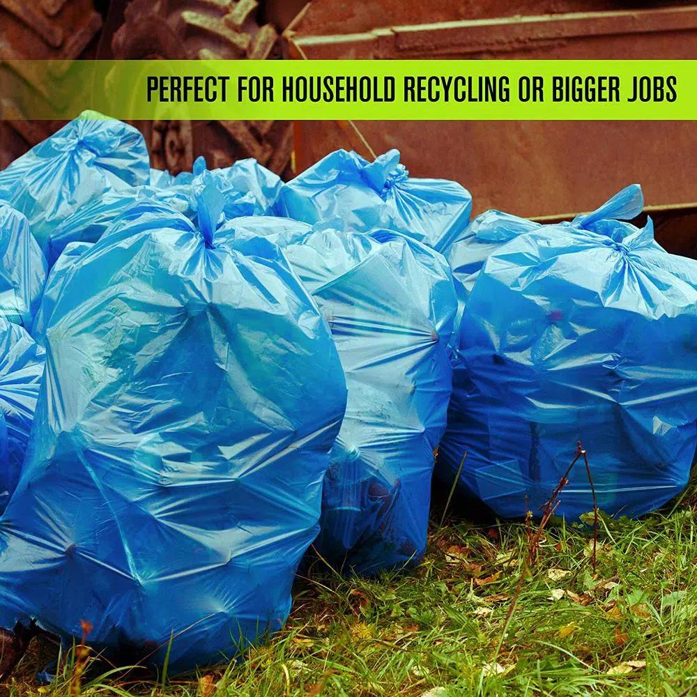Aluf Plastics 55 Gallon Blue Recycling Bags, 1.2 Mil, 100 Count