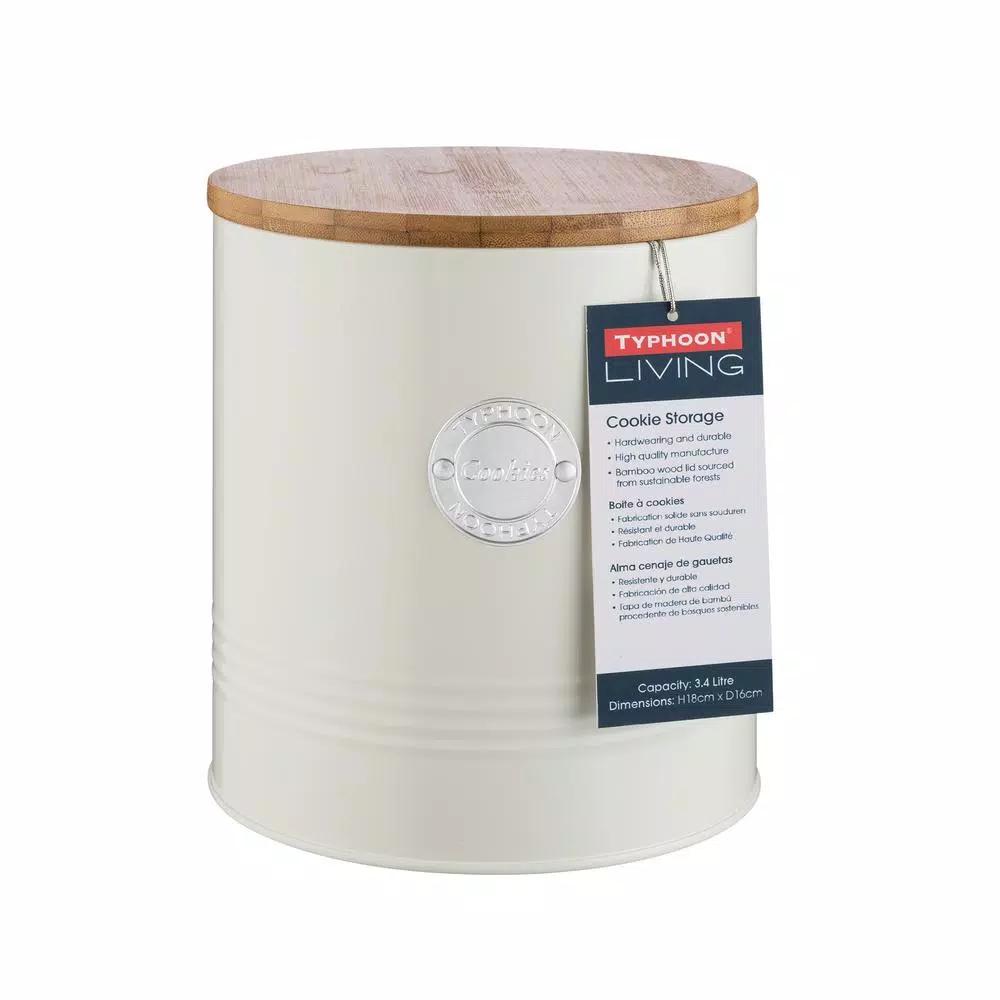 Mason Cash Typhoon Retro Cream Enamel Coated Steel Cookie Canister