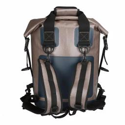 Camp-Zero Premium 17.2 Qt Soft-Side Backpack Cooler Bag, Beige and Blue thumbnail 4