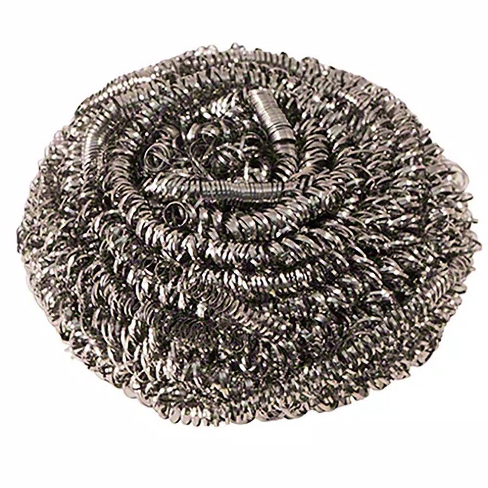 Unbranded Heavy-Duty Stainless Steel Scrubber, 50g Wide-Band Construction, 6-Pack