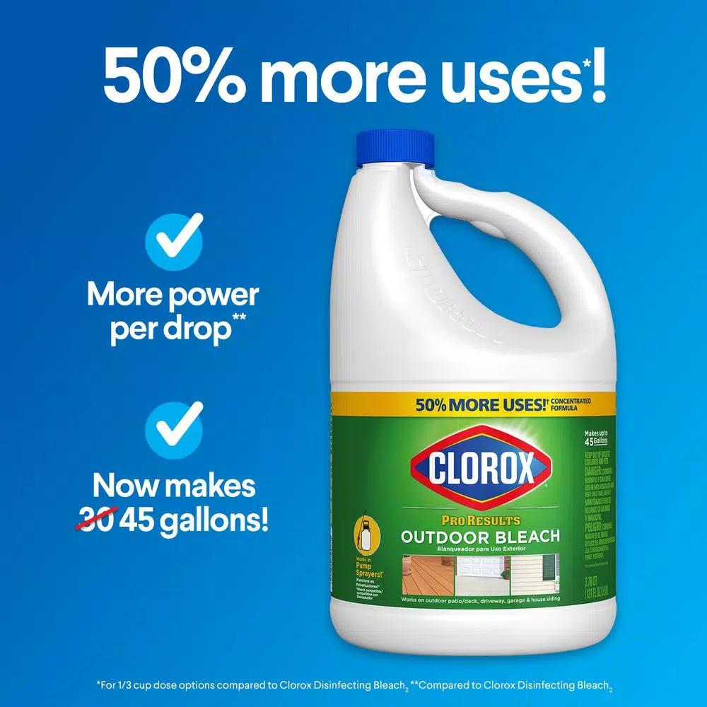 Clorox Pro Results Concentrated Outdoor Bleach Cleaner, 121 oz.