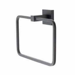 Italia Trieste Matte Black Wall Mount Towel Ring thumbnail 3
