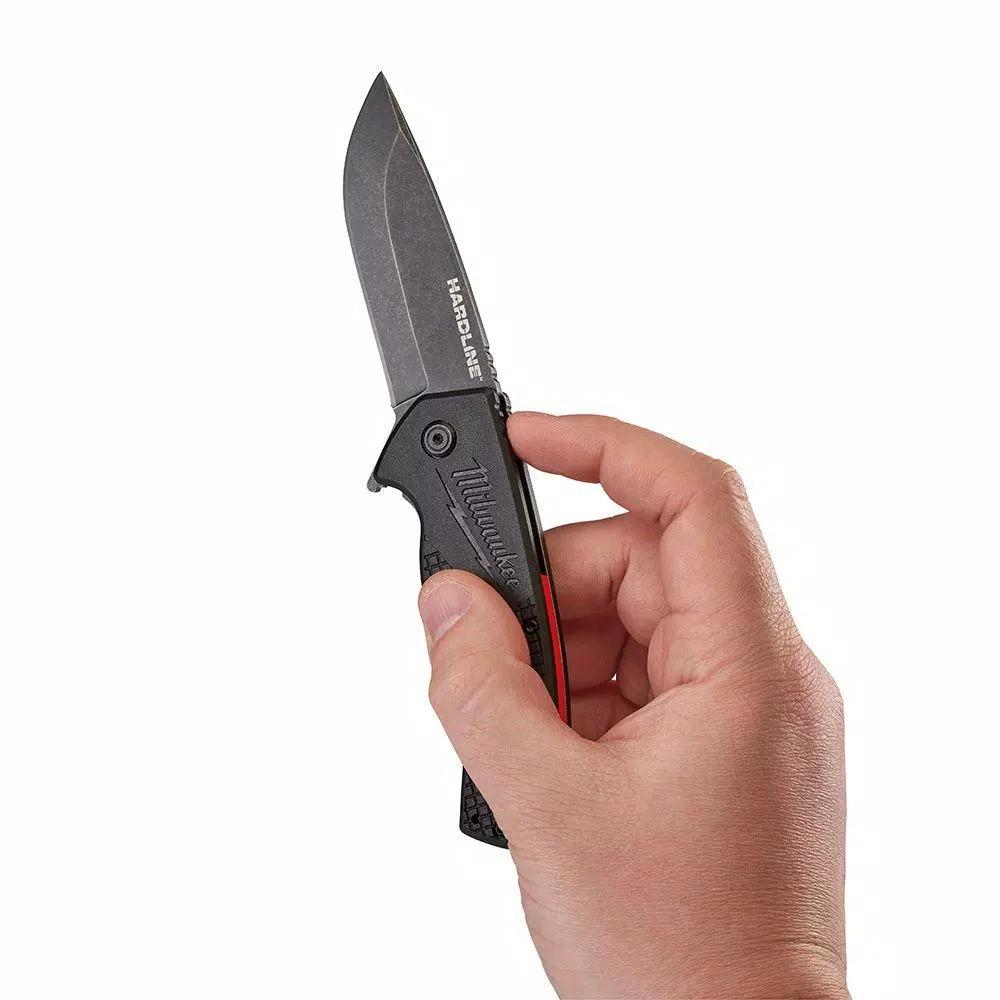 Milwaukee Hardline 3 in. D2 Steel Smooth Blade Folding Pocket Knife
