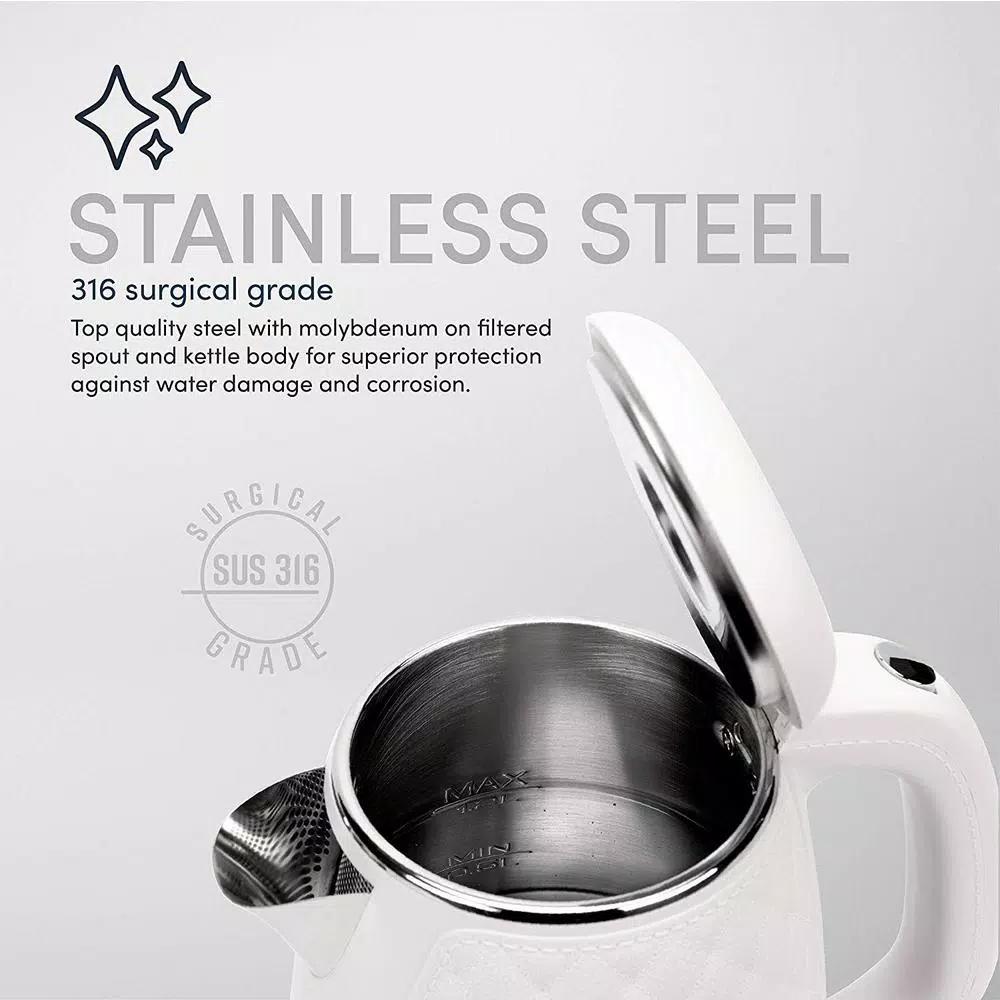 Aroma Professional 7-Cup Electric Water Kettle, 1.7L, White