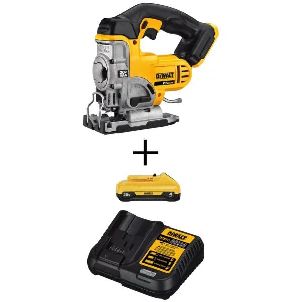 DEWALT 20V MAX Cordless Jig Saw Kit with 4.0 Ah Battery and Charger