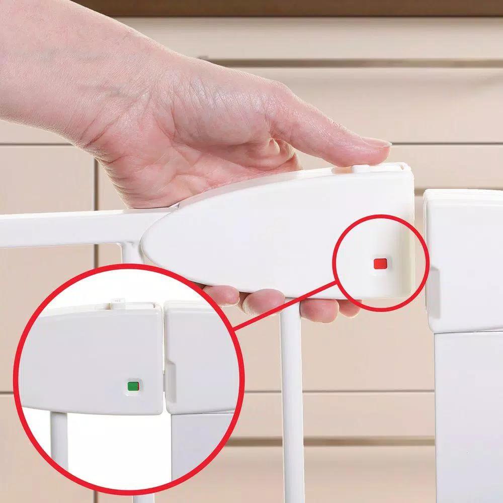 Dreambaby Boston 29.5 in. Auto-Close Pressure Mounted Security Gate with EZyCHECK, White