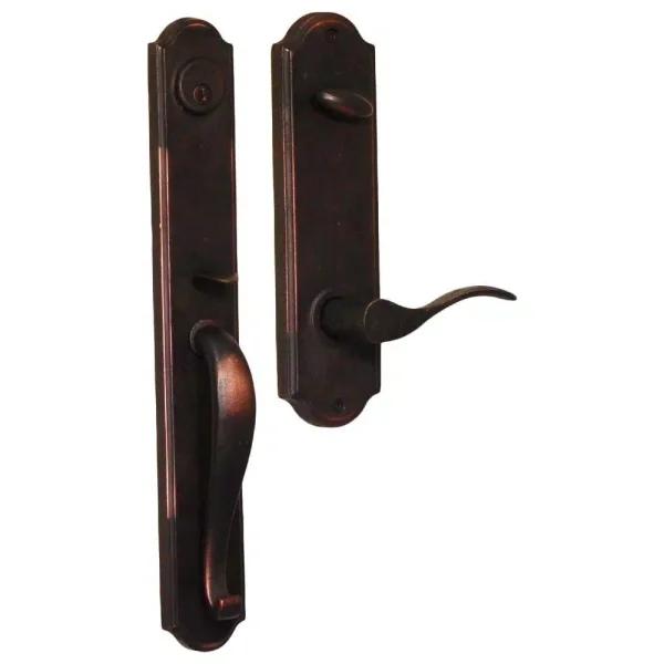 Weslock Wiltshire Right-Hand Single Cylinder Keyed Entry Handleset, Oil-Rubbed Bronze with Carlow Lever