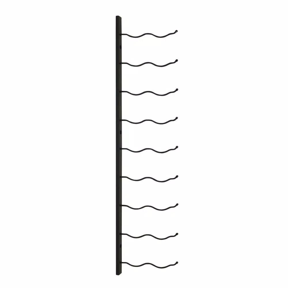 Epicureanist 18-Bottle Metal Wall-Mounted Wine Rack, Black