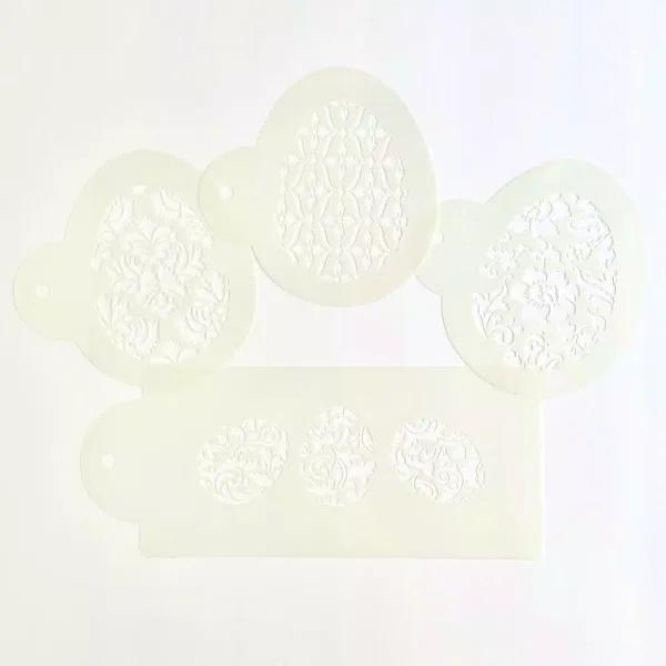 Designer Stencils Ornamental Egg Cookie Stencil Bundle - 4 Decorative Patterns