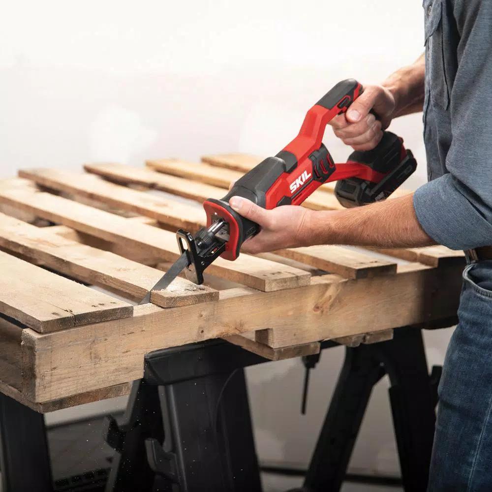 SKIL 20V PWRCORE Cordless Compact Reciprocating Saw Kit with 2.0 Ah Battery and Charger