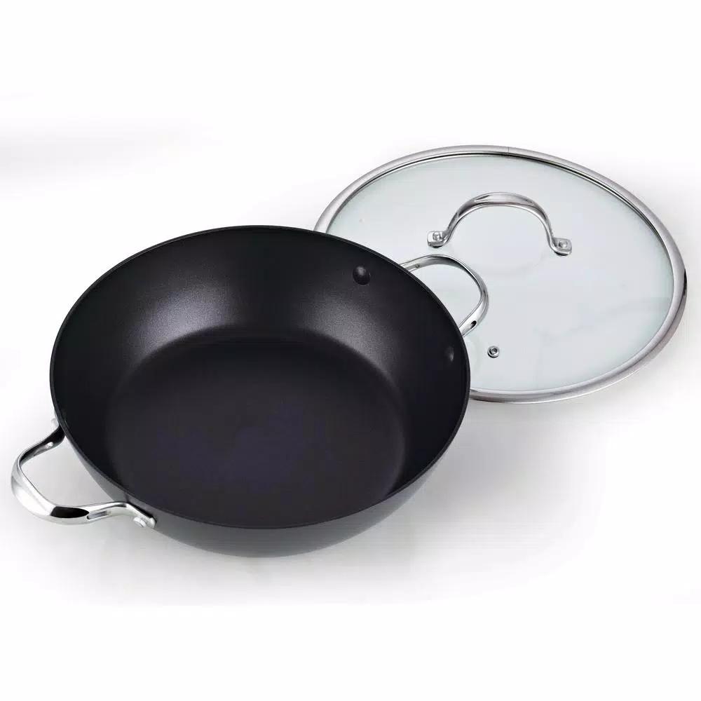 Cooks Standard 5 Qt. Hard-Anodized Aluminum Nonstick Saute Pan with Glass Lid, 12 in.