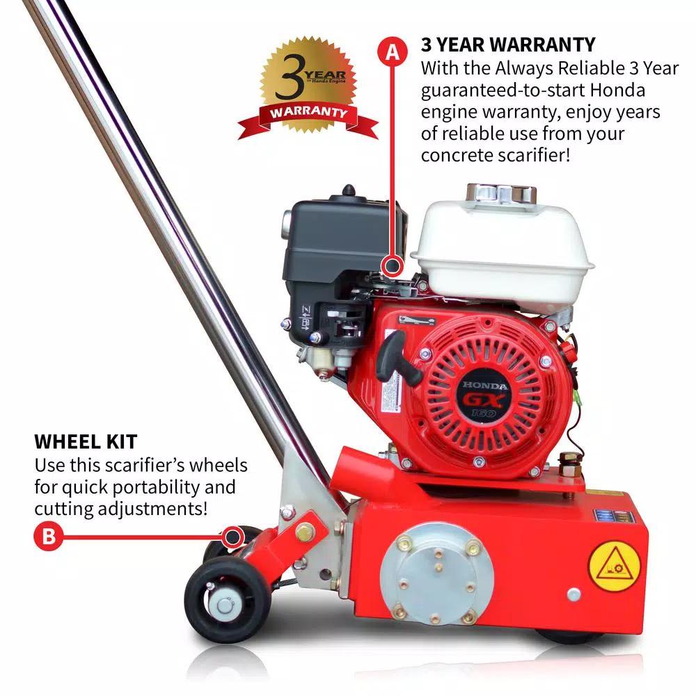Unbranded JXSCAR-8H Concrete Scarifier Planer with 5.5 HP Honda Engine and Tungsten Carbide Teeth