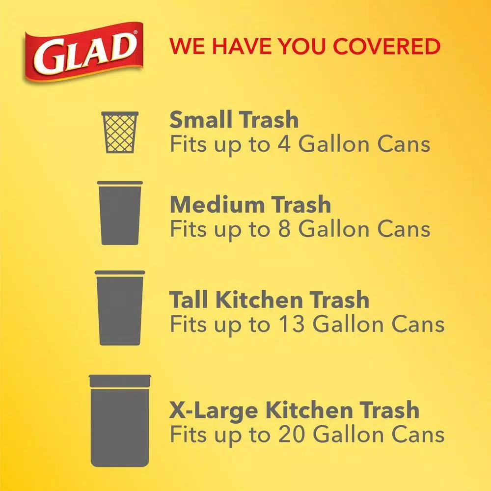 Glad ForceFlex 13 Gallon Tall Kitchen Drawstring Trash Bags, Fresh Clean Scent with Febreze, 110 Count
