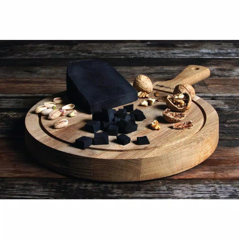 Boska Large Round White Oak Cheese and Tapas Serving Board with Ergonomic Handle