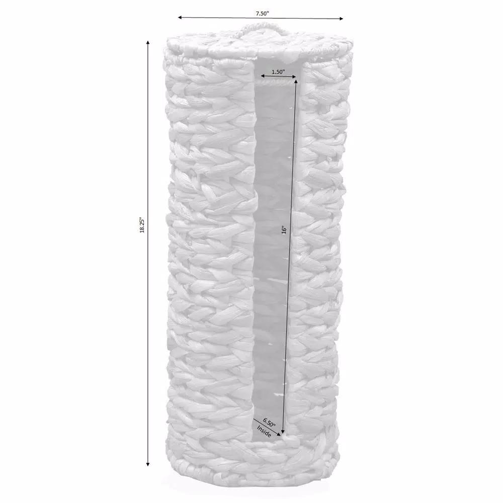 Vintiquewise Wicker Water Hyacinth Tall Toilet Paper Holder - Freestanding Storage for 4 Rolls