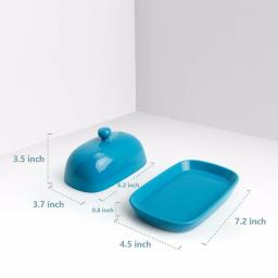 Sweese Porcelain Butter Dish with Lid, Steel Blue, 1 Piece thumbnail 2