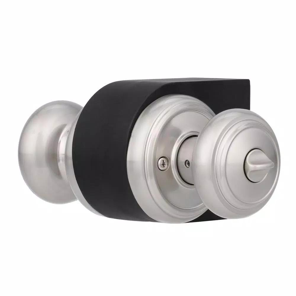 Baldwin Prestige Alcott Satin Nickel Privacy Door Knob (4-Pack)