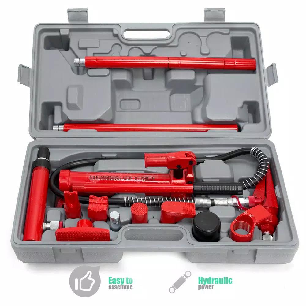 Stark 4-Ton Porta Power Hydraulic Jack Tool Kit for Auto Body Frame Repair & Construction