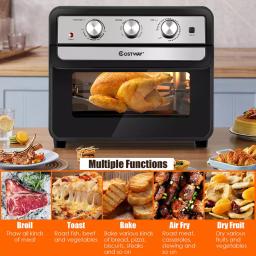 Costway 23 Qt. Black Air Fryer Oven with Rotisserie, 6-in-1 Convection Toaster Oven, 1700W thumbnail 7