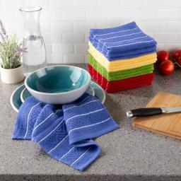 Unbranded Weymouth Home 16-Piece 100% Cotton Striped Chevron Weave Kitchen Dish Cloth Set thumbnail 4