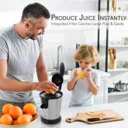 NutriChef Electric Citrus Juicer - Stainless Steel Manual Press Orange Squeezer thumbnail 5