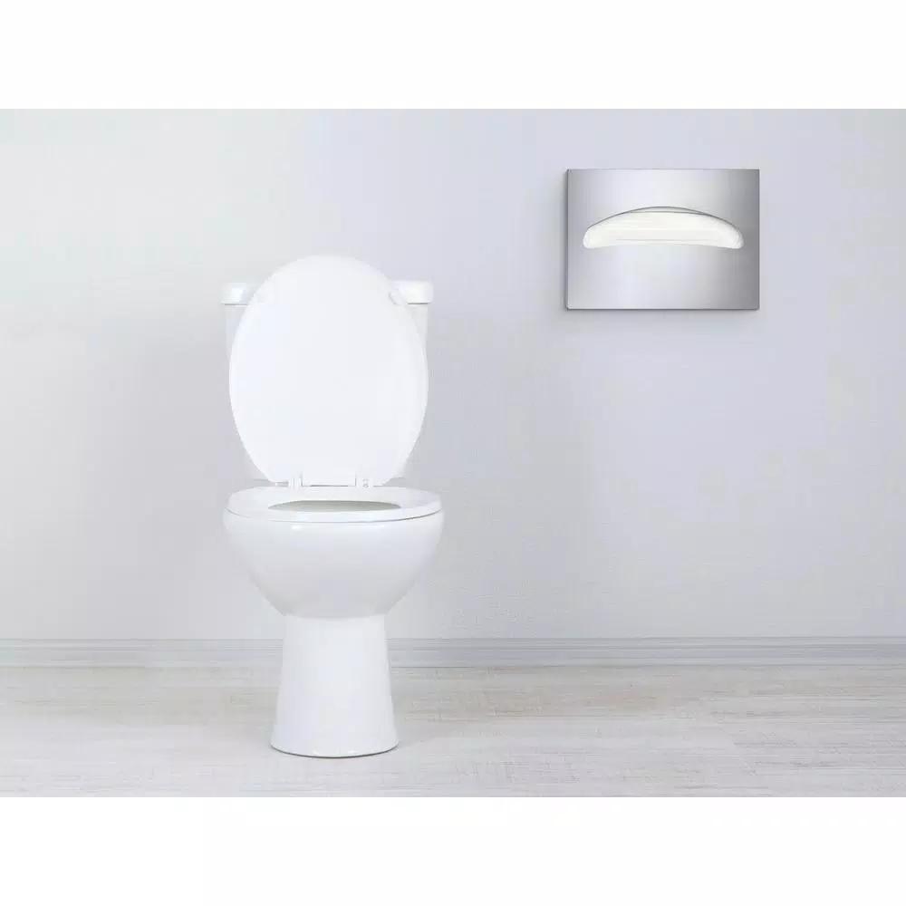 Alpine Industries Stainless Steel Brushed Half-Fold Toilet Seat Cover Dispenser