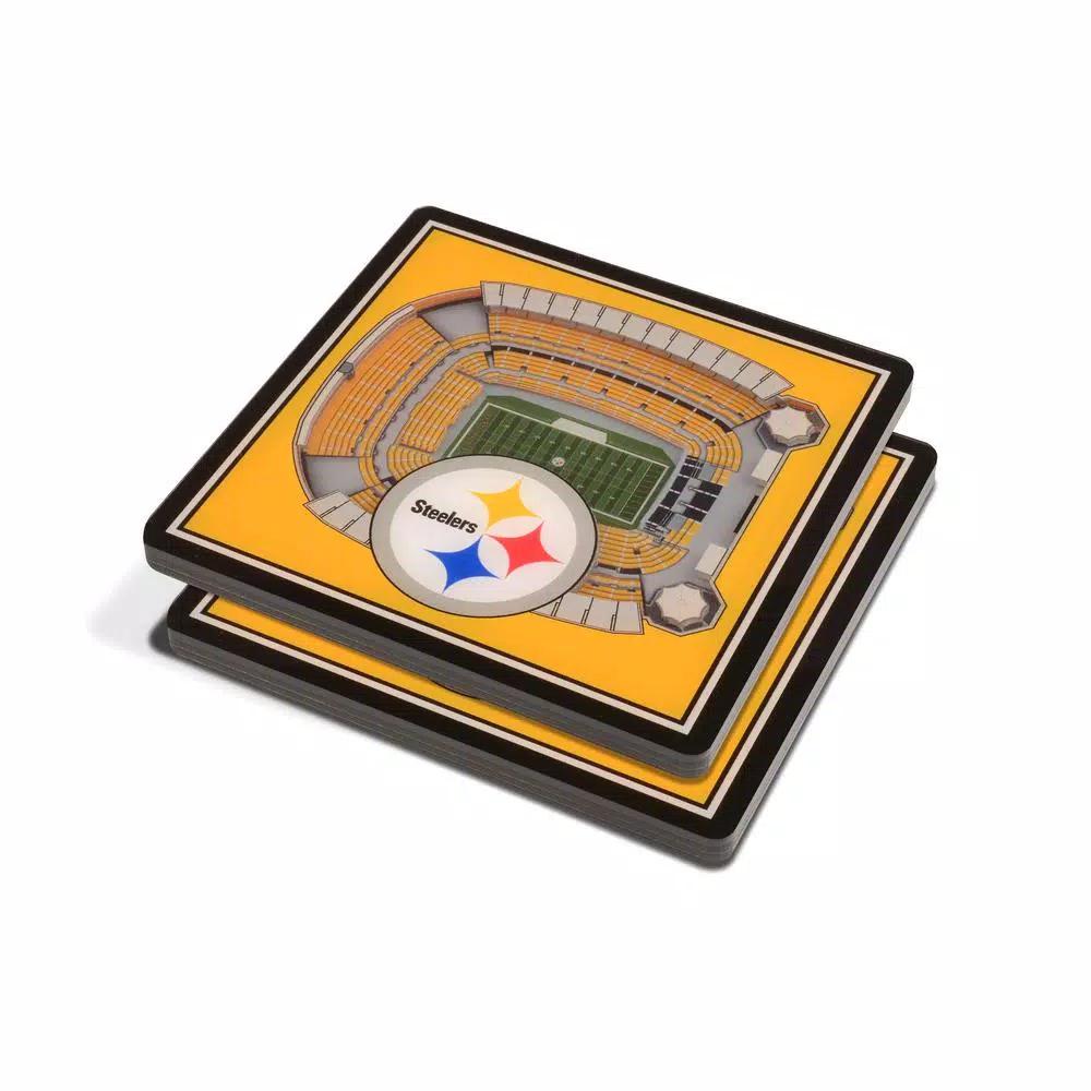 YouTheFan NFL Pittsburgh Steelers StadiumViews 3D Acrylic Drink Coasters, 2-Pack